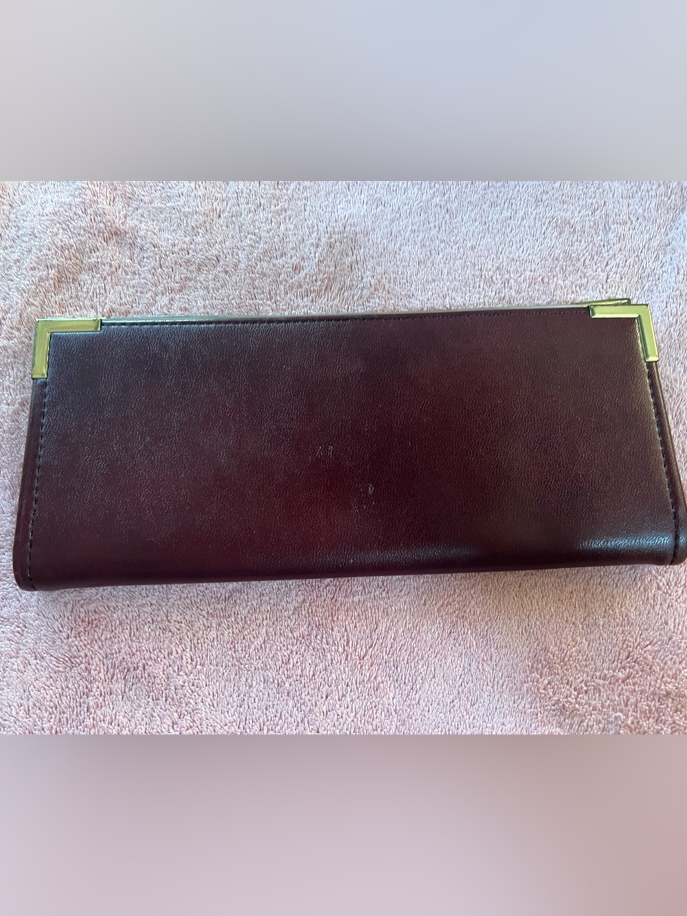 Leather Booklet Style Card Carrier- Burgundy